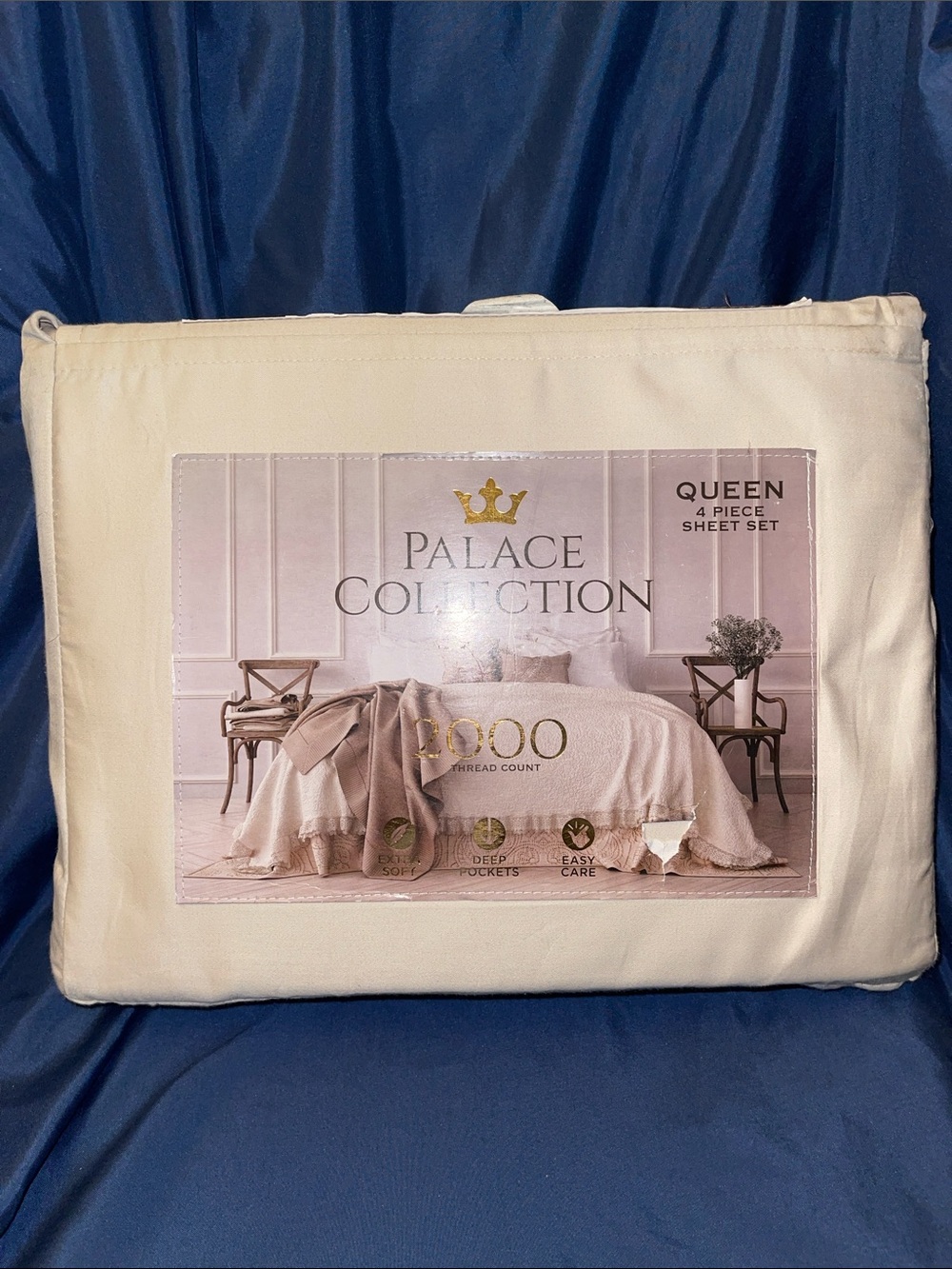 Palace Collection - 2000 Thread Count Queen Sheet Set - Soft Neutral Color